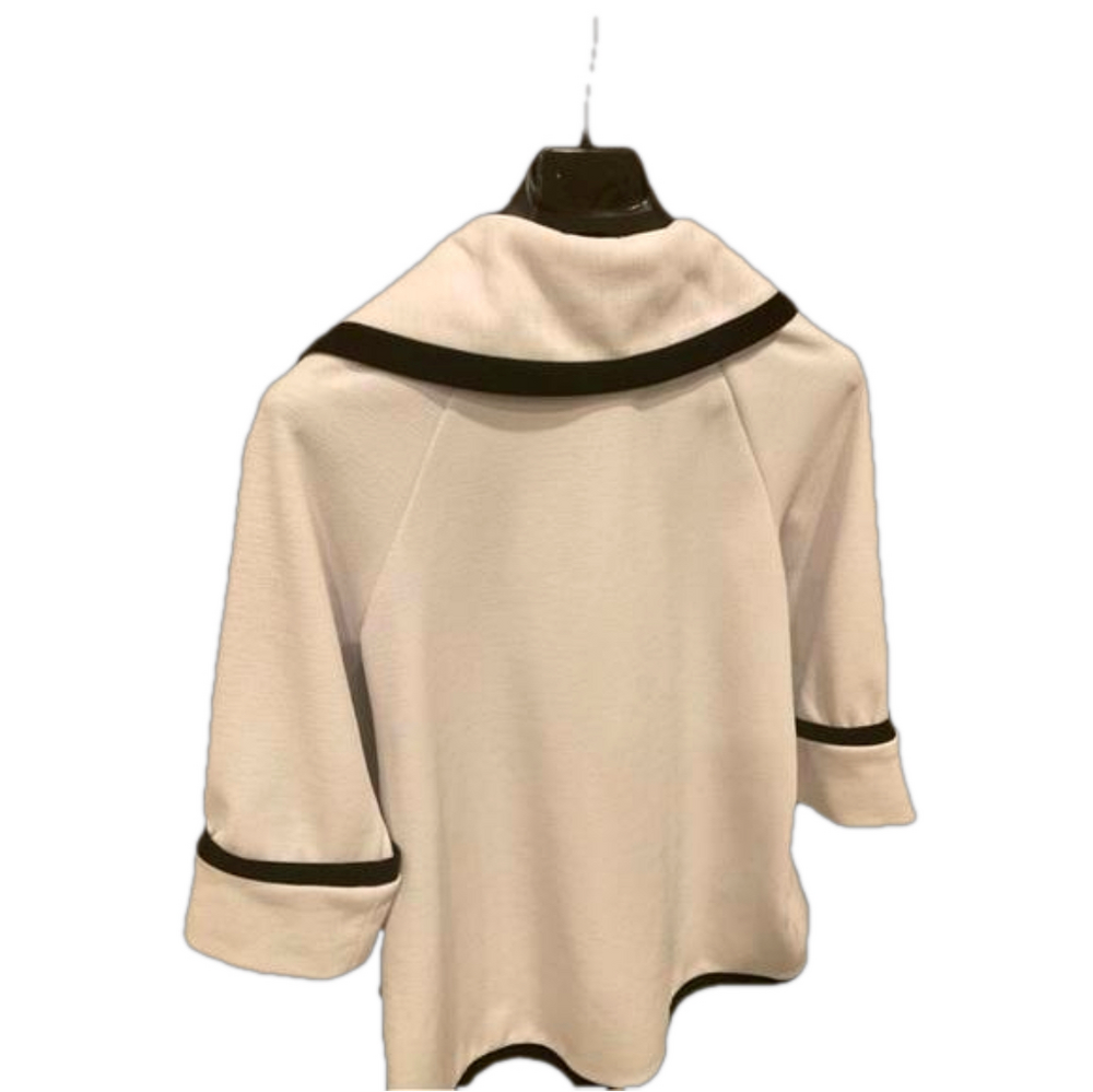 S Michael Tyler vintage asymmetrical A line swing blazer in classic white/black - Picture 3 of 10